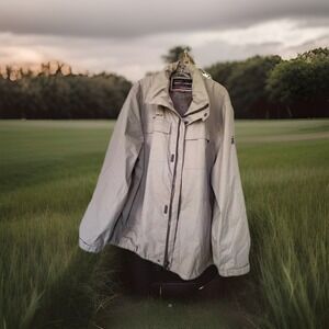 ZeroXposur XXL Mens Full Zip Lightweight Jacket with Hood Khaki Tan